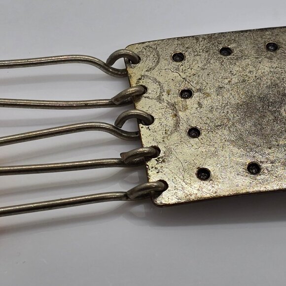 Vintage Brutalist Pendant Necklace with Orange Beads - Picture 3 of 7